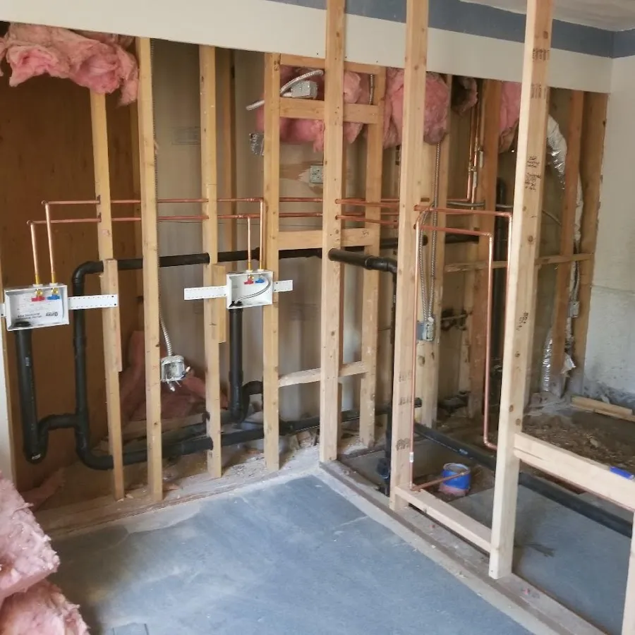 Copper pipe rough-in and plumbing installation in Turpin Hills